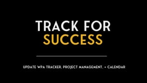 WPA : Tracker Session :  Clarity, Organization & Momentum 