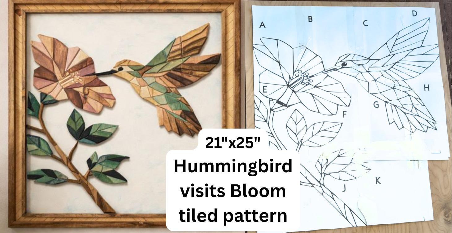 21"x25" Humminbird Visits Bloom Pattern