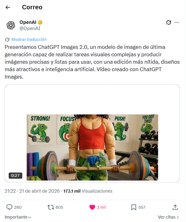 OpenAI acaba de sacar ChatGPT Images 2.0.