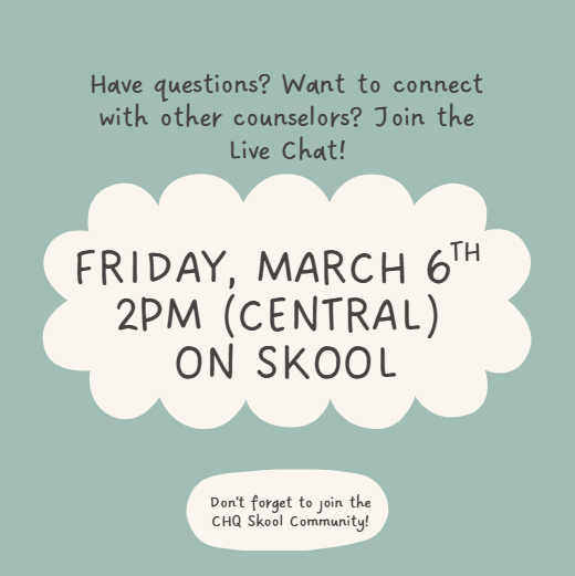 Live Chat - March 6th, 2pm (CST)