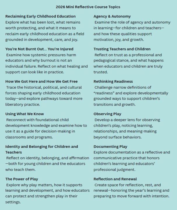 Mini Reflective Courses