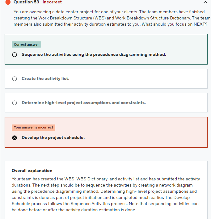 Query on PMP Question · PMP