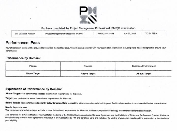 Passed the PMP with AT in all three domain
