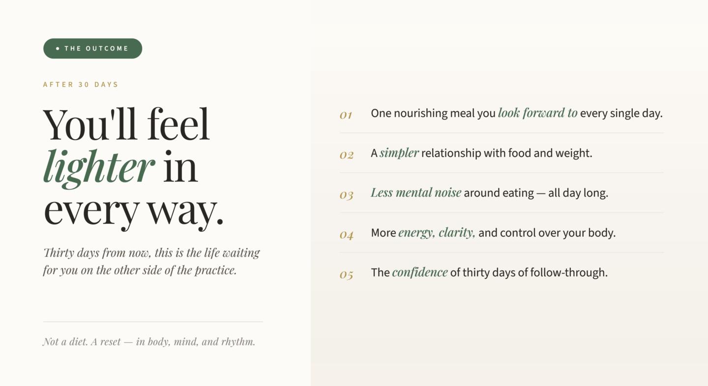 One Meal a Day Reset