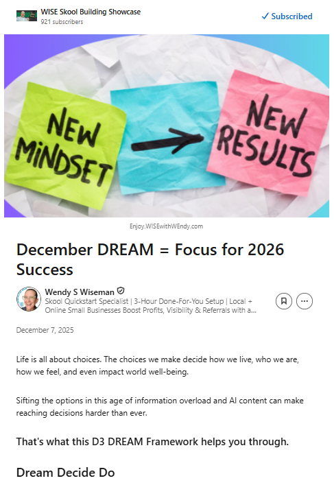 December D3 DREAM >>> 2026 Success