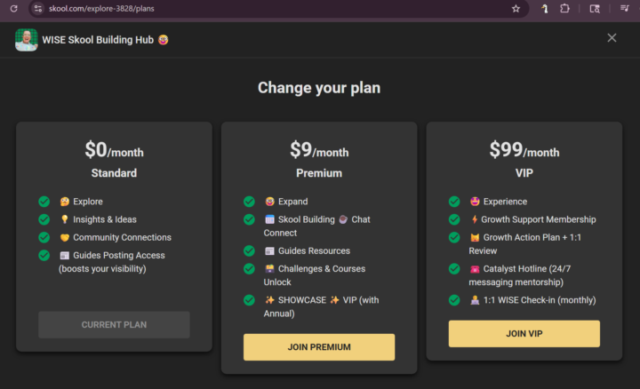 Explore > Expand > Experience = Upgrade your WISE Skool Building! 