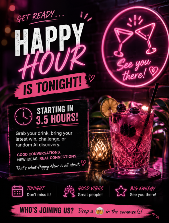  HAPPY HOUR IS TONIGHT!
