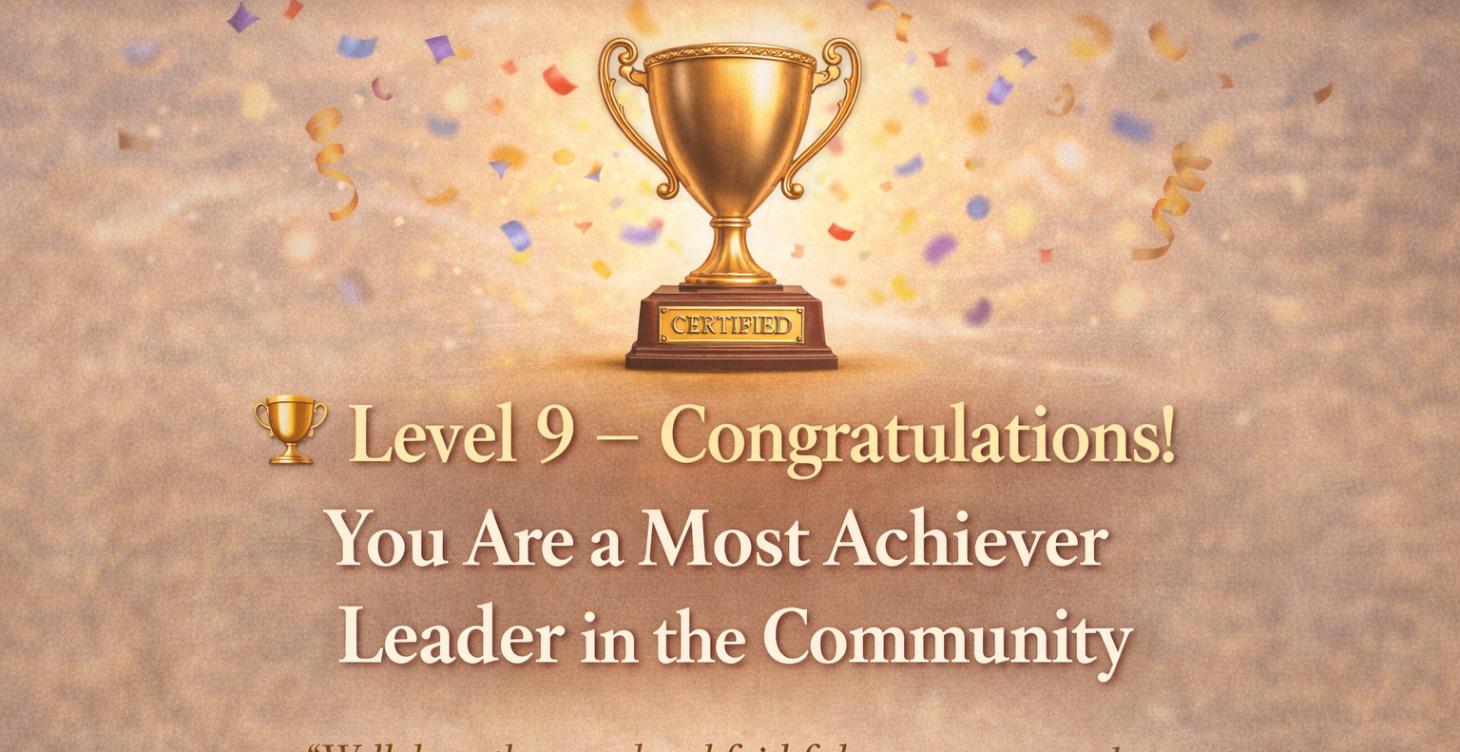 🏆 Level 9 Achievement Certificate of  Recognition