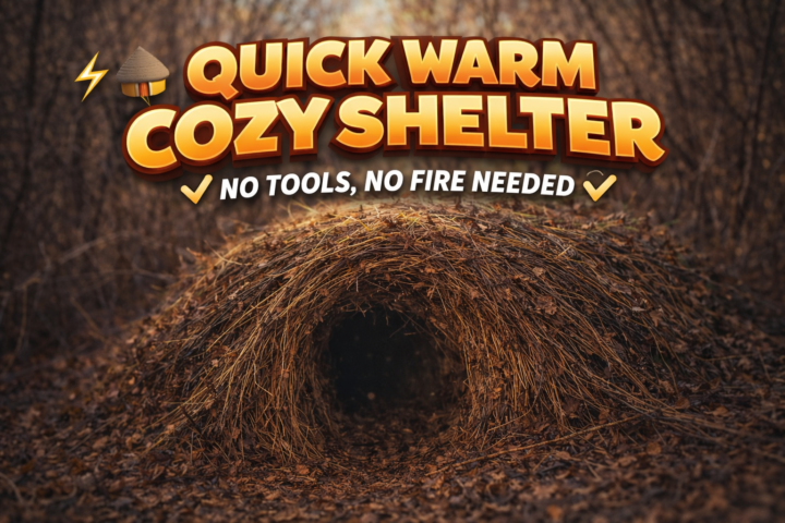 ⚡️🛖 QUICK SHELTER - NO FIRE, TOOLS.