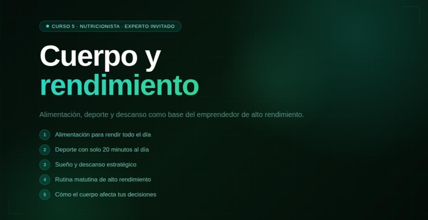 Cuerpo y rendimiento del emprendedor