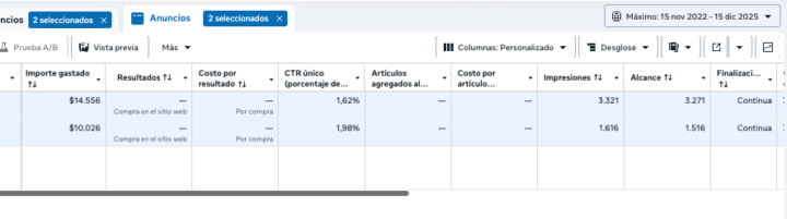 1ra campaña de testeo. No tuvo éxito