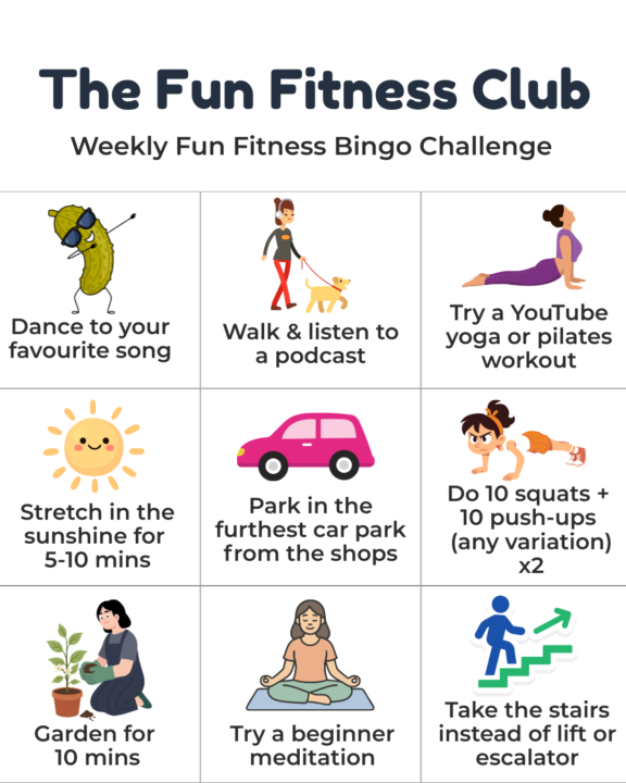 🎉 Weekly Movement Bingo Challenge