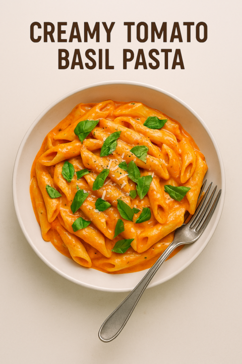 (Dinner) 🍝 Creamy Tomato Basil Pasta 