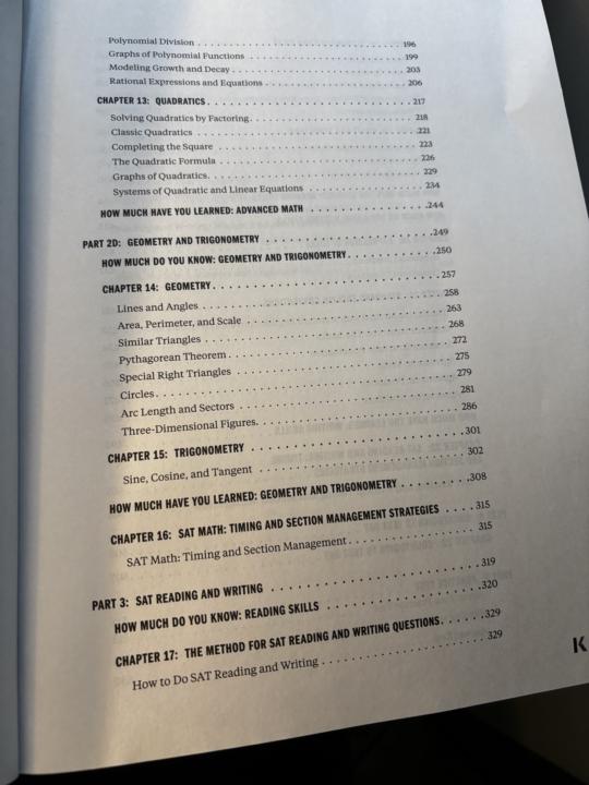SAT Math Sections 