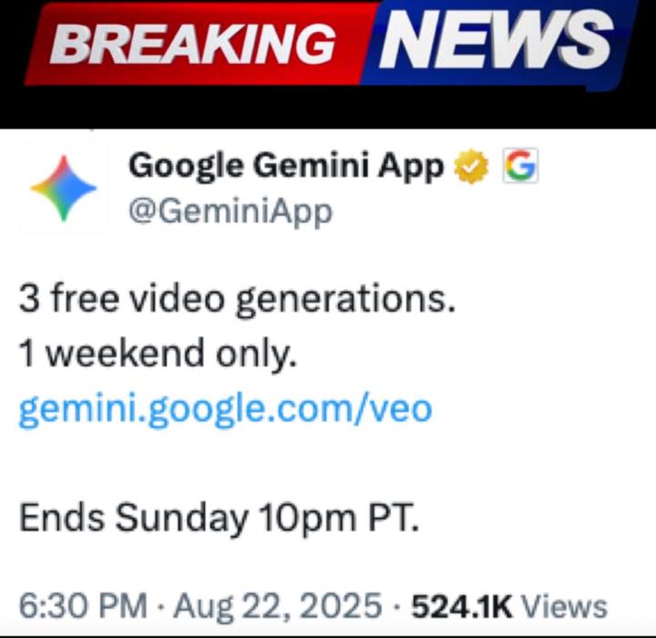 🚨JUST IN: Goole's veo3 is FREE right now (next 12 hours!!) 🤫