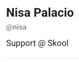 Are you now finally working in Support on skool?