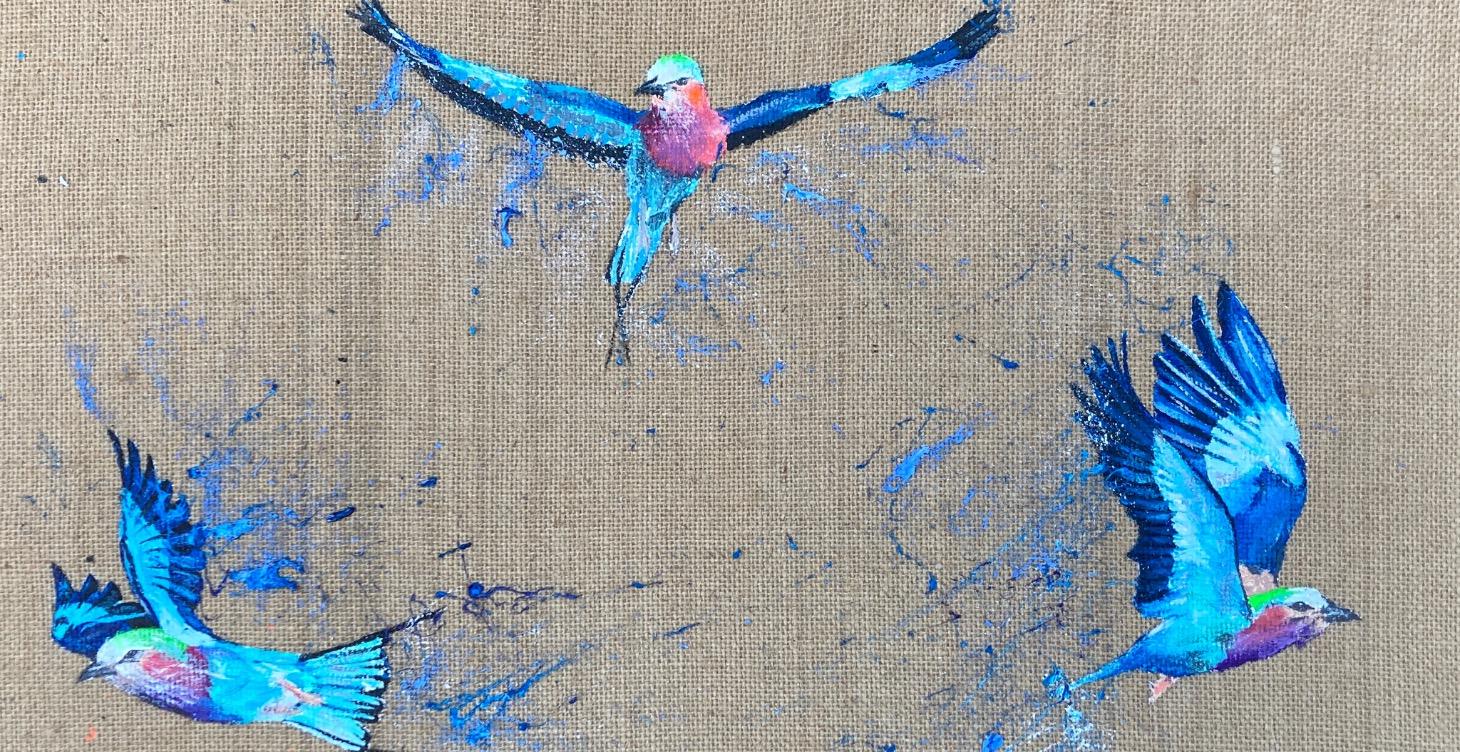 Bird paintings that express movement