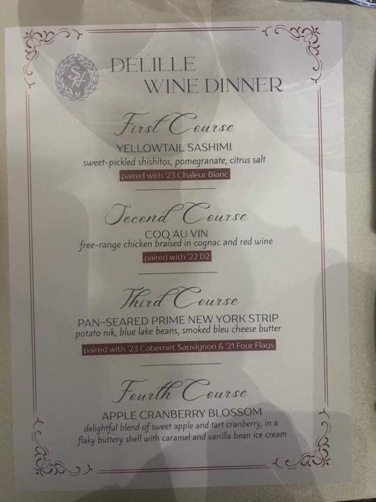 Delille Wine and Food Pairing s