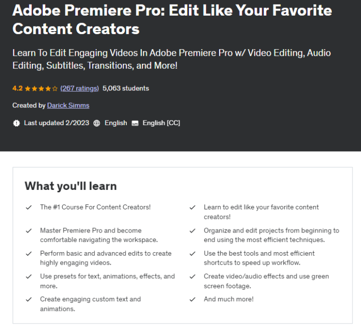 Adobe Premiere Pro: Edit Like Your Favorite Content Creators