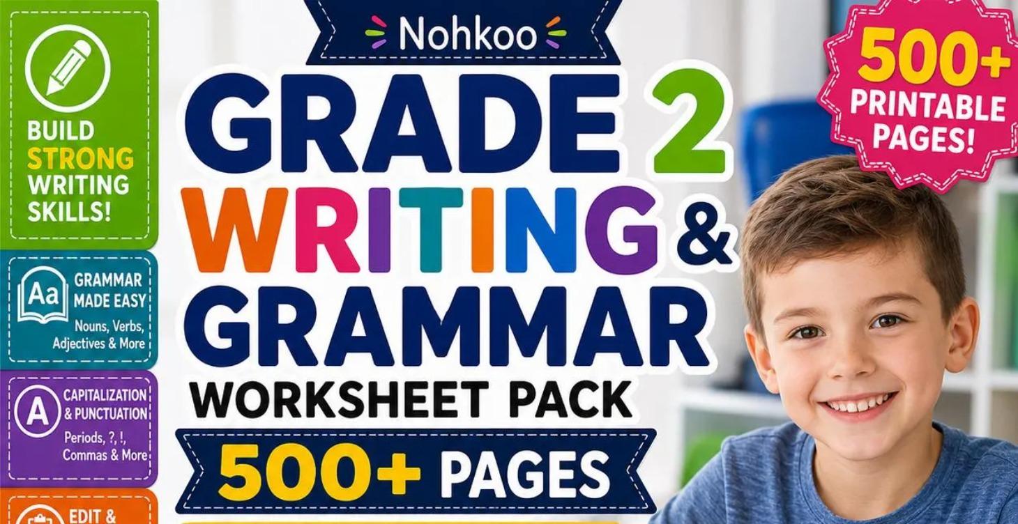 Grade 2 Writing & Grammar Worksheet Pack