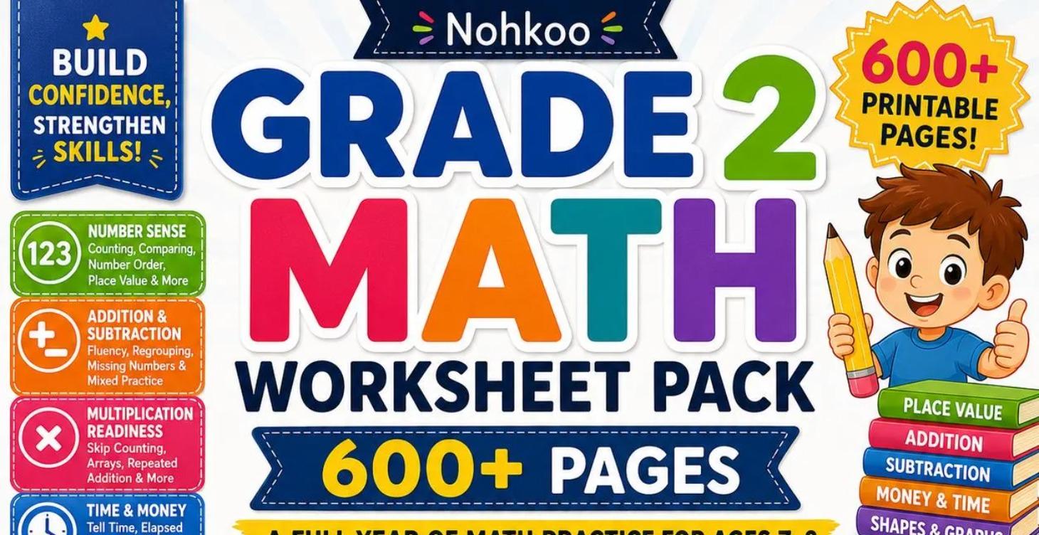 Grade 2 Math Worksheet Pack