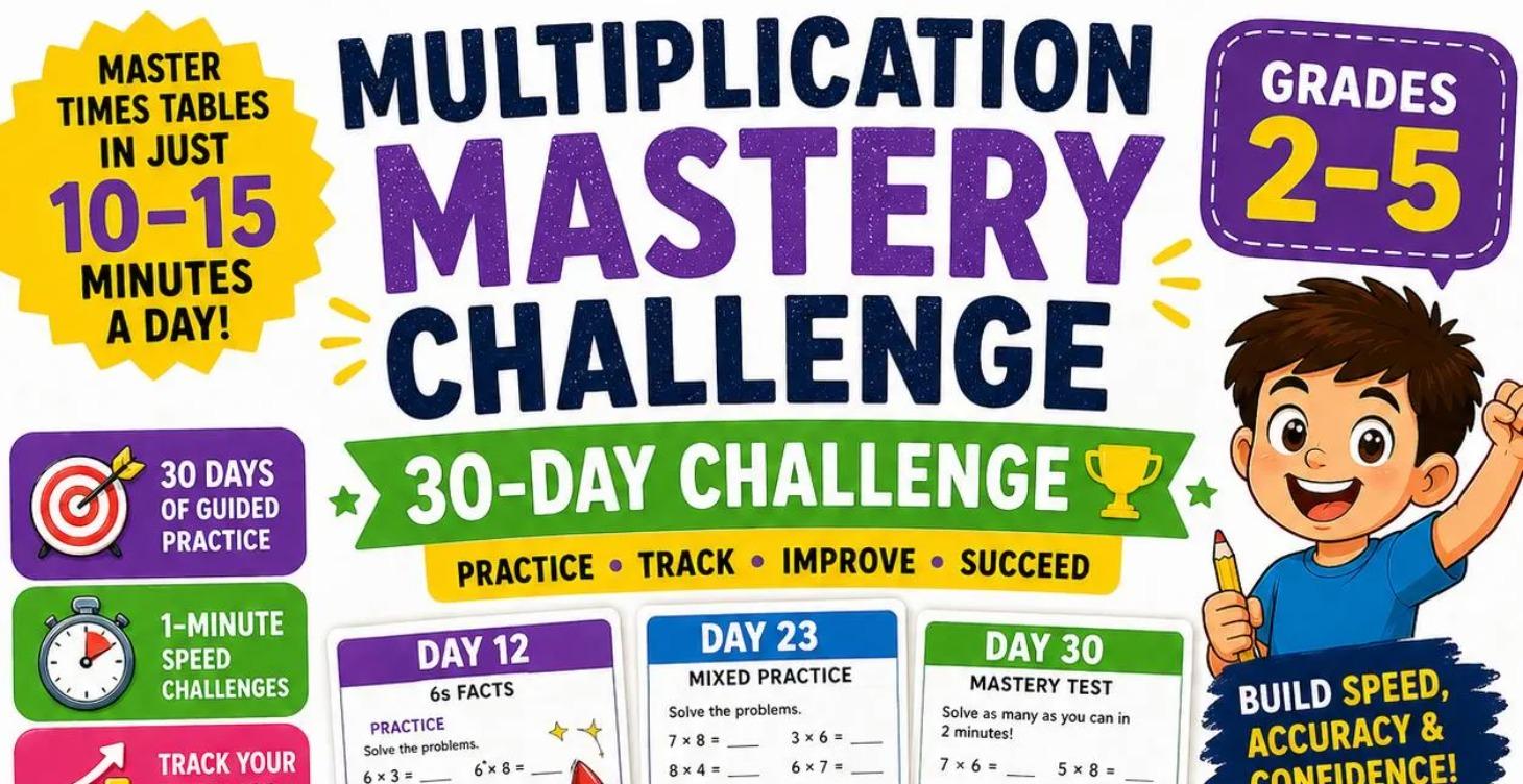 30-Day Multiplication Mastery Challenge Grades 2–5