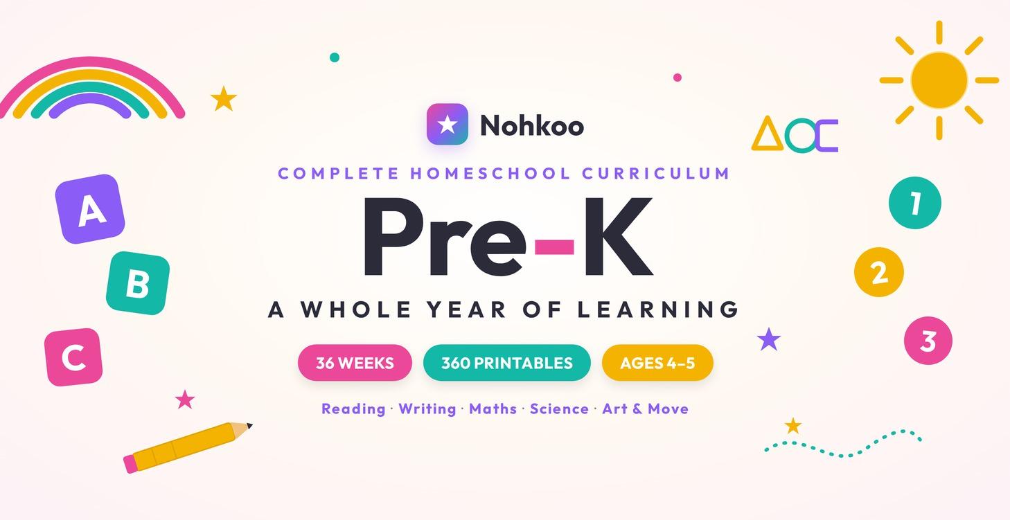 Nohkoo Pre-K Homeschool Program 36-Week Curriculum