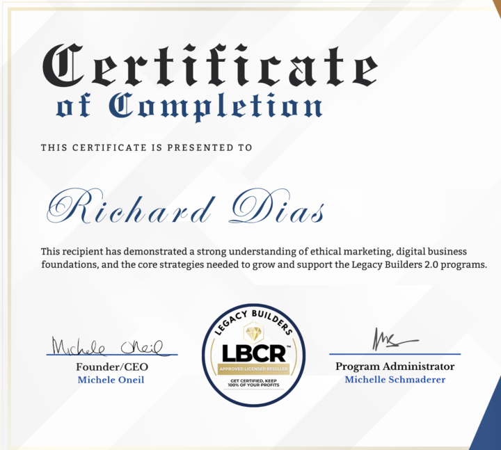 Legacy Builders 2.0 Certification Complete! 🥳
