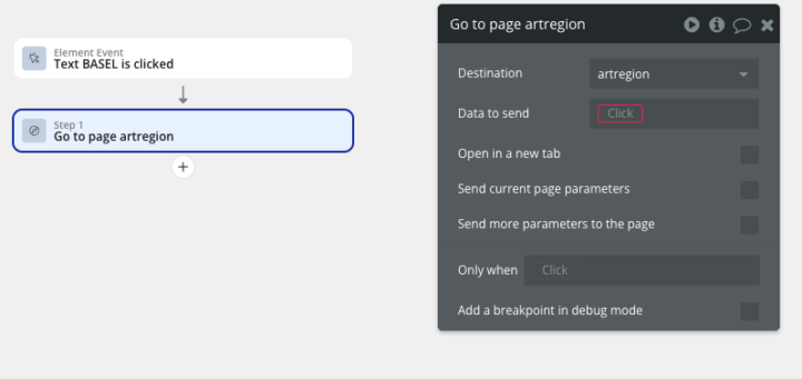 Help needed: How to send data to a page from a Navigation Bar item?