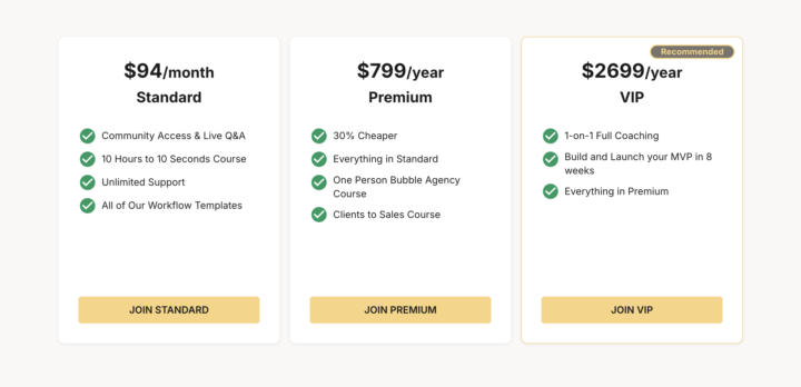 Tiers & Subscription Plans in Bubble