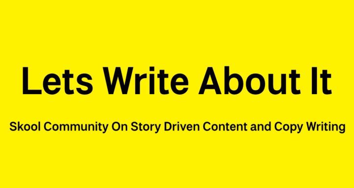 Let’s write about it