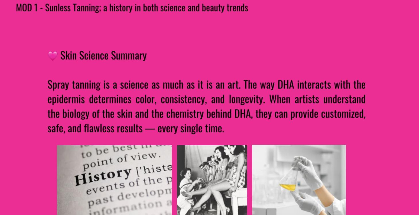 Sunless Tanning; A history in science and beauty