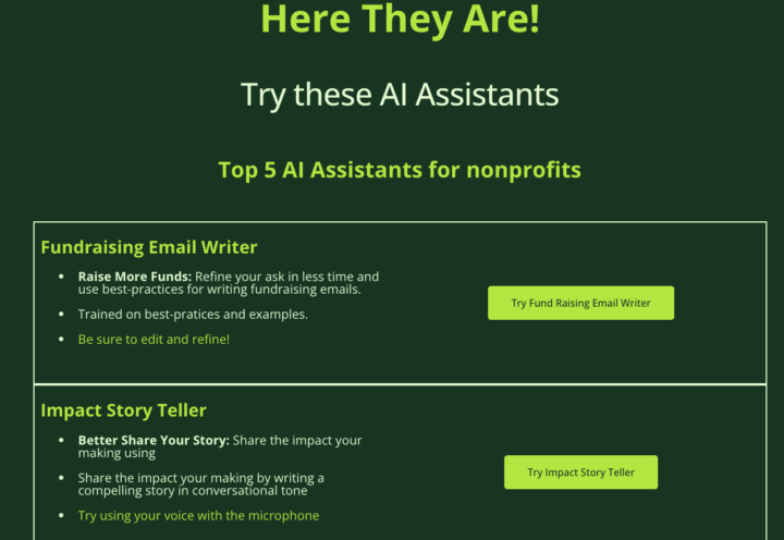 Top 5 AI Assistants for Nonprofits - Excited to Share!