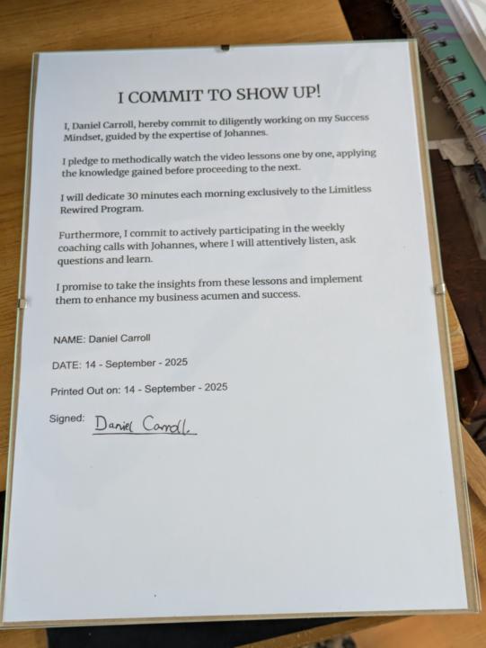 Finished Module 1 - Printed off my own signed personal contract 