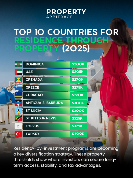 Top 10 Countries For Residence Through Property (2025)