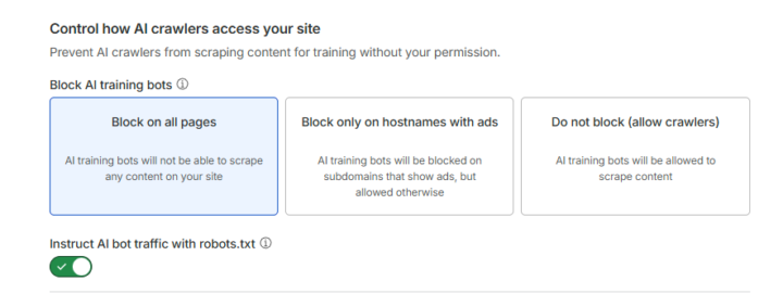 Controlling how AI crawlers access your site