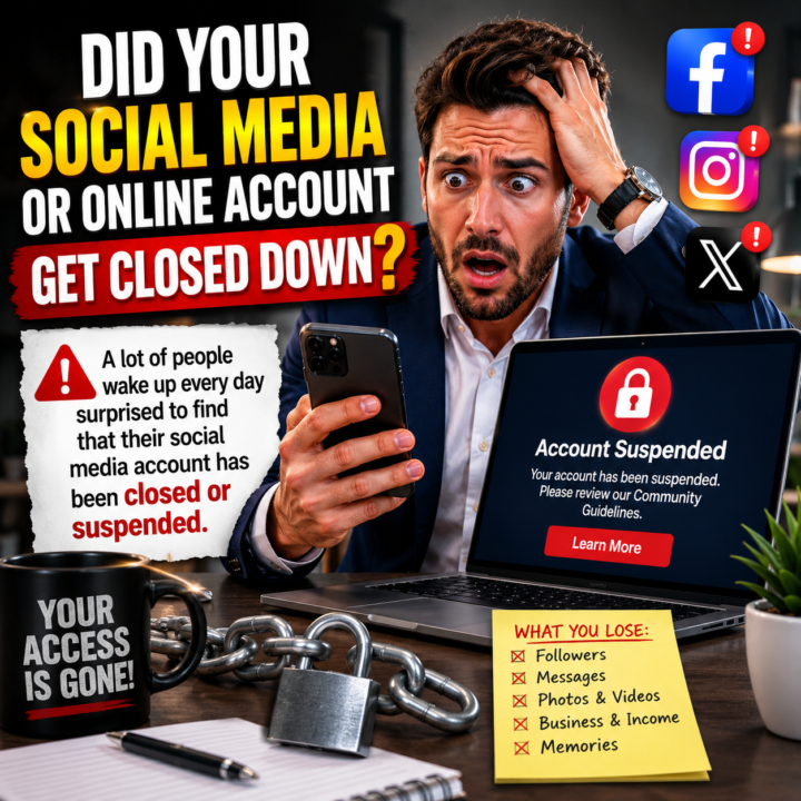 Did Your Social Media Or Online Account Get Closed Down?