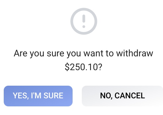 Making a withdrawal  