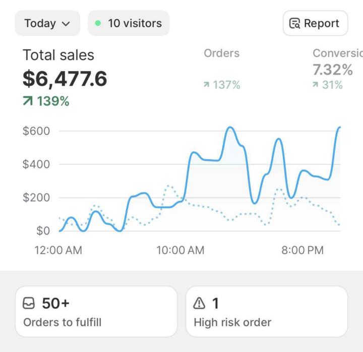 Can't believe I scaled $6k today only in sales 🫣