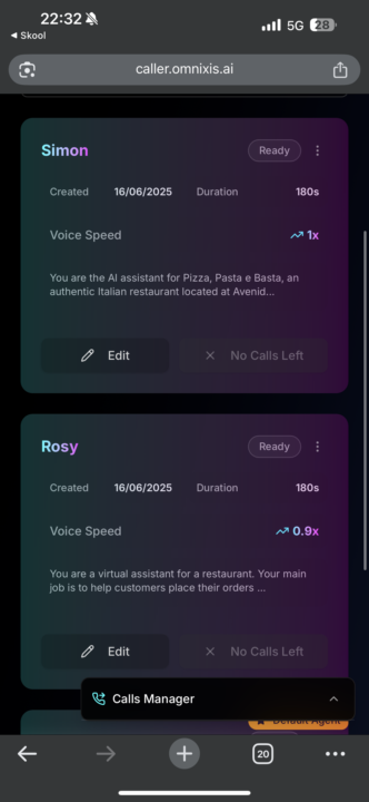 Why I can’t try more call ? Someone can help me I created for second time the same the app doesn’t let me to use the call ?🧐