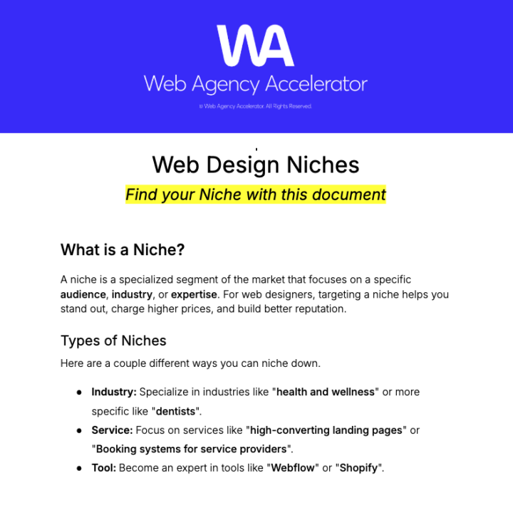 👉📝 NEW Niche list