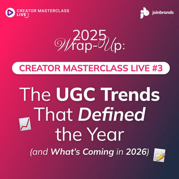 Did you register for JoinBrands Creator Masterclass Live #3 ?