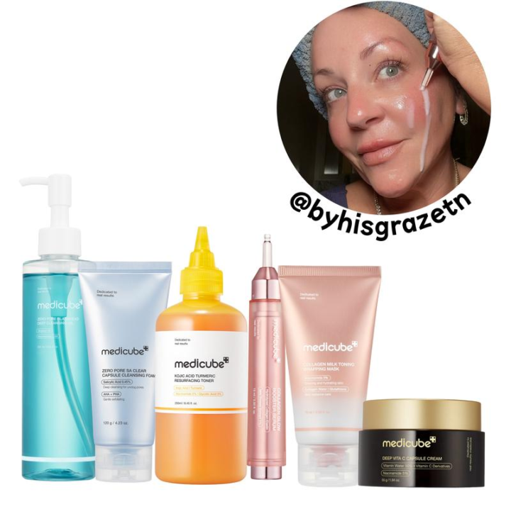 [medicube] Glow on the Go Set | Simple 4-Step Routine, Time-Saving Skincare [17% commission]