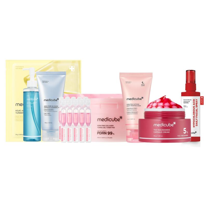 [medicube] 8 NEW TOP-SELLING products: Affordable Glow in a WEEK Set [17% commission]