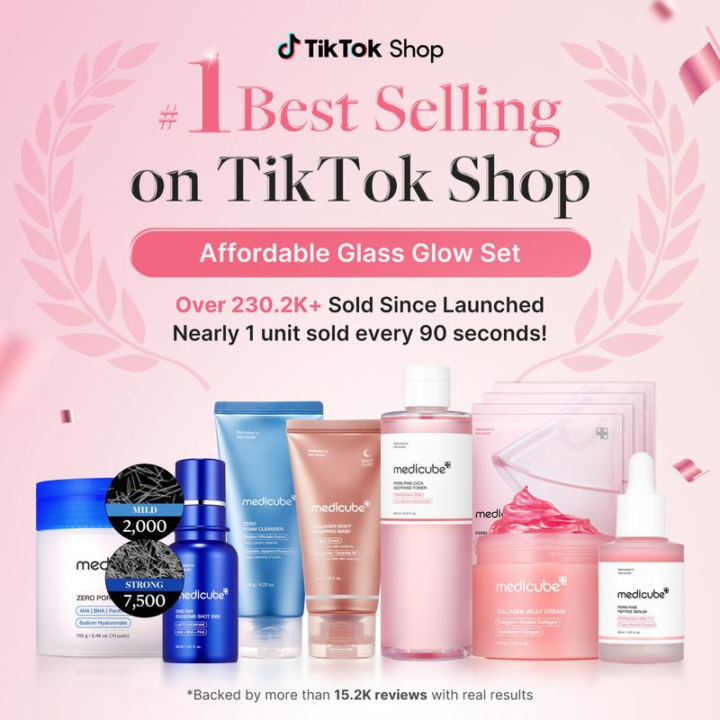 [medicube] #1 TikTok BestSeller: Affordable Glass Glow Skincare Set [17% commission]