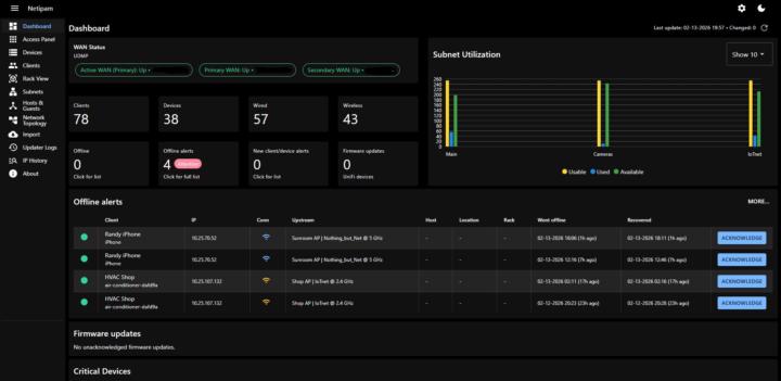 Netipam - UniFi IPAM & Network Inventory Application
