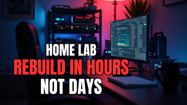 Home Lab Habits that help you rebuild when needed