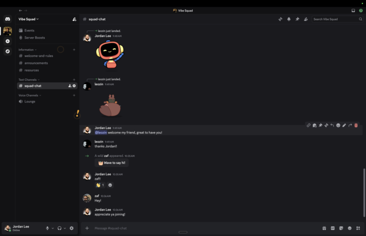 Vibe Squad Discord is live 🟢