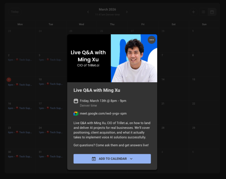 Live Q&A with Ming Xu (Trillet.ai) — Rescheduled