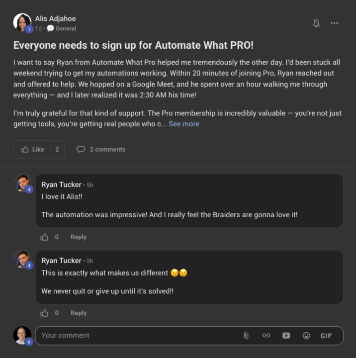 Real examples of AWA PRO support 👇